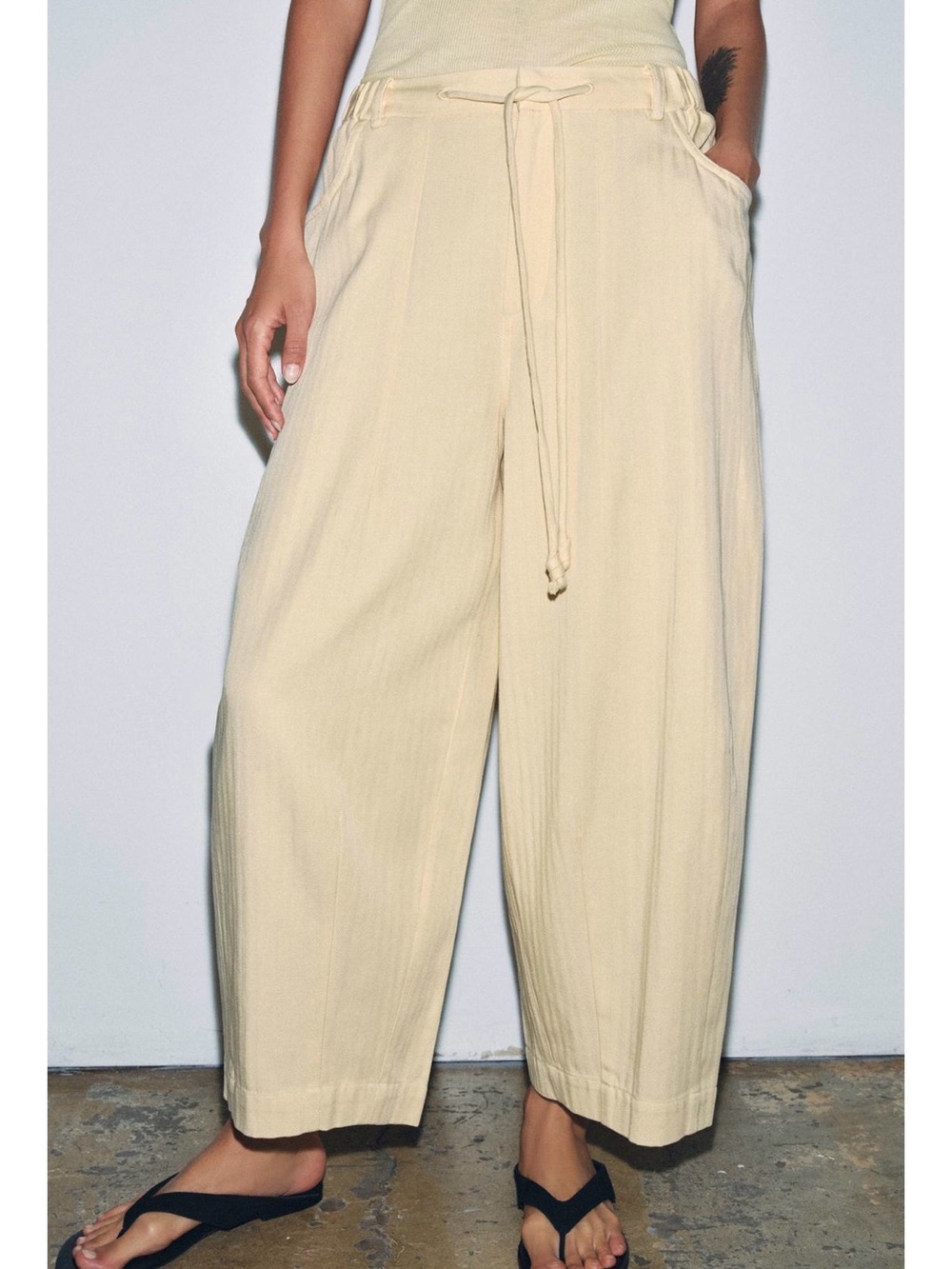 Zara Balloon Pants Butter Yellow Medium